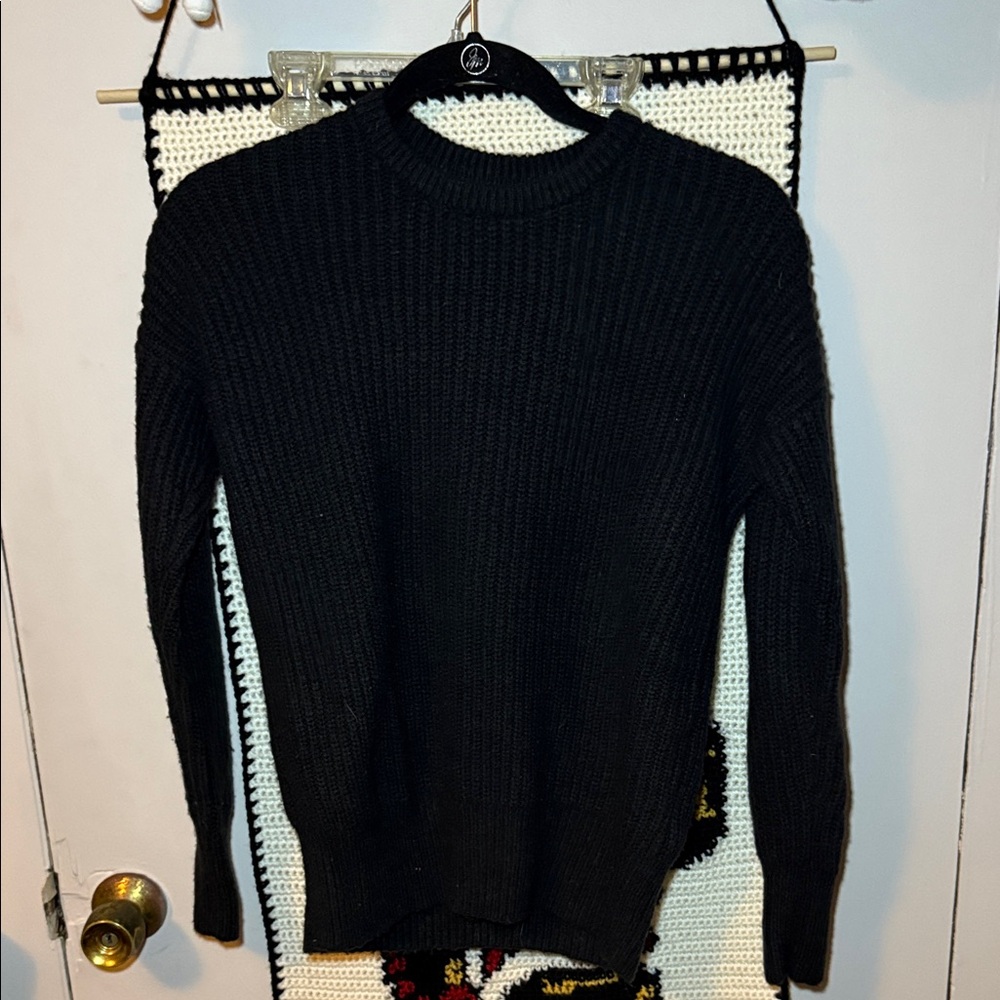 women’s abercrombie & fitch lightweight rib crewneck sweater